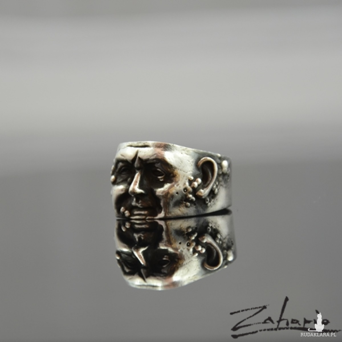 Pierścień Zaraza Srebro Zahario